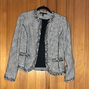 Women's Black and White Tweed Jacket